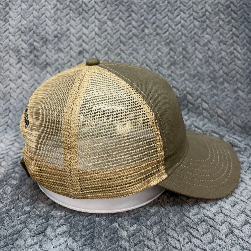 Base Level Lake Tahoe Trucker Hat Olive Green Tan Mesh Back Adjustable Cap